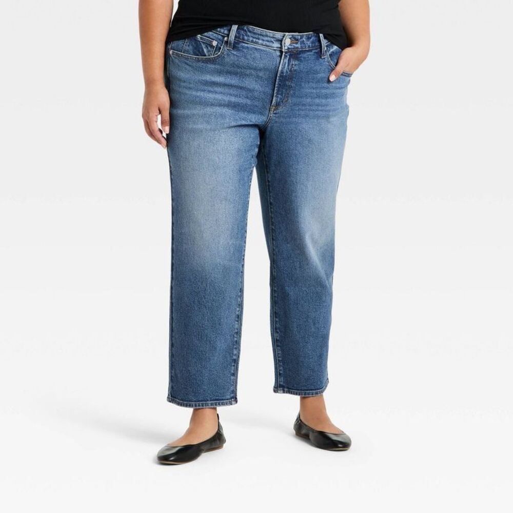 Women's 80's Slim Mid-Rise Ankle Length Pant -  Dark Wash 17 Long